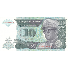 P54 Zaire - 10 N. Zaires Year 1993